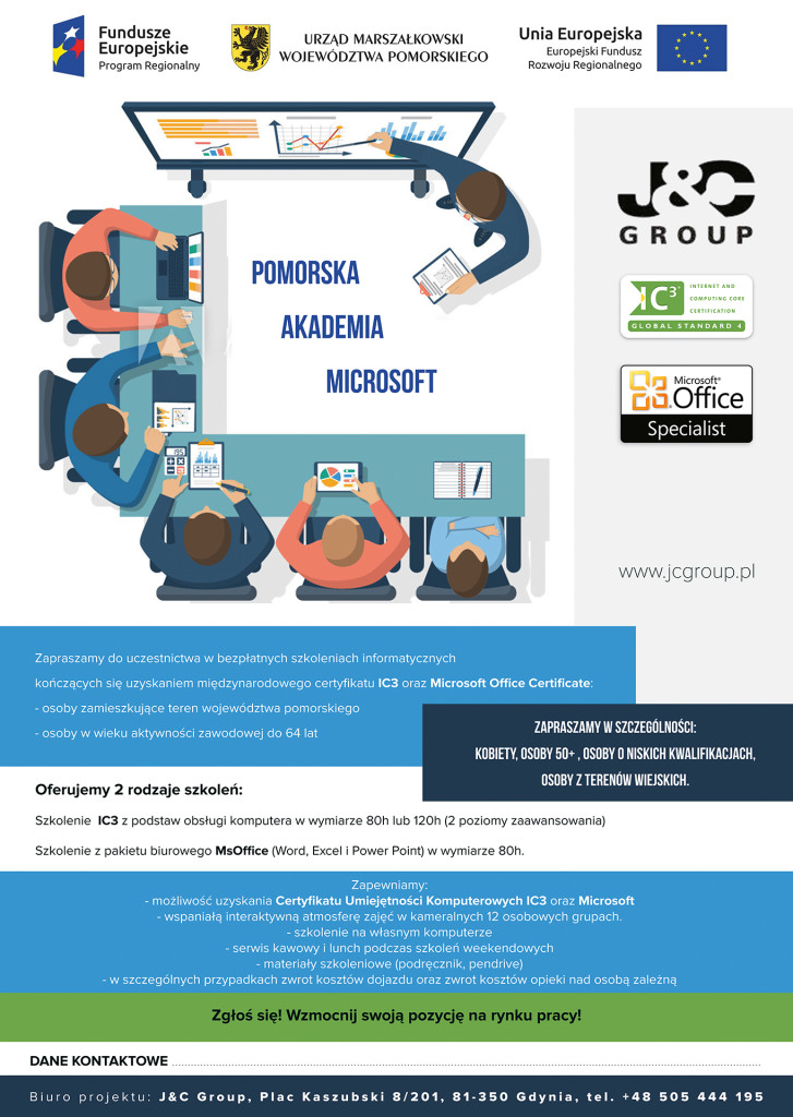 J&C Group Pomorskie - Plakat Pomorska Akademia Microsoft